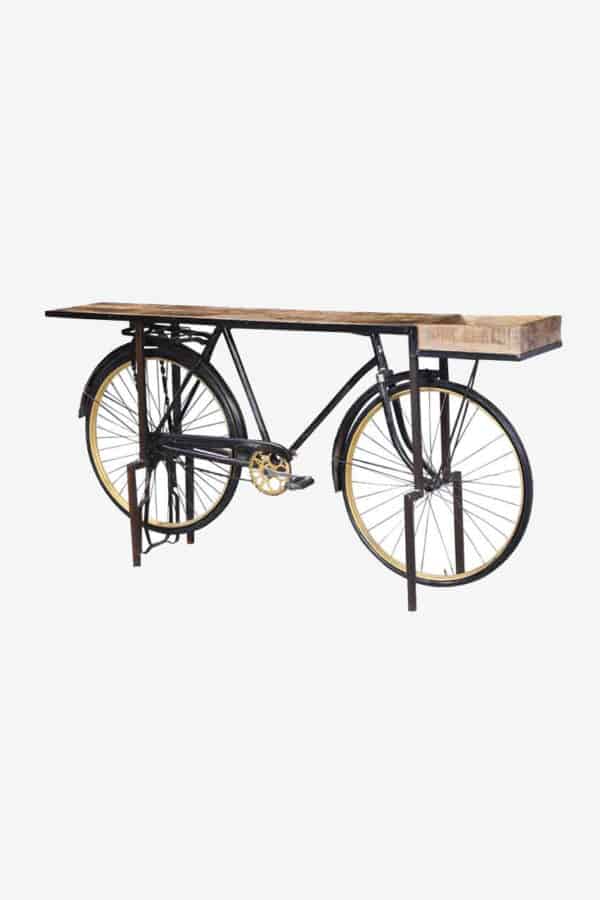 Grand Décor - Table Console Vélo Vintage Bois et Métal