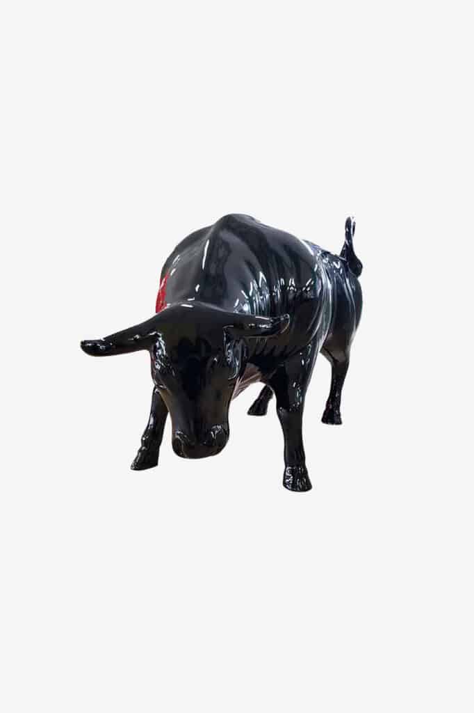 Grand Décor - Taureau Bull Debout en Résine Noir